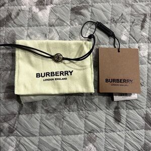 Burberry Black Cord Bracelet with Silver Charm